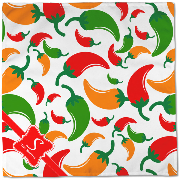Colored Peppers Cloth Napkins - Personalized Dinner (Full Open)