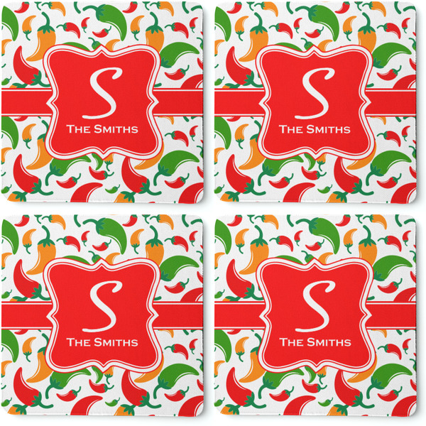 Colored Peppers Coaster Rubber Back - Apvl