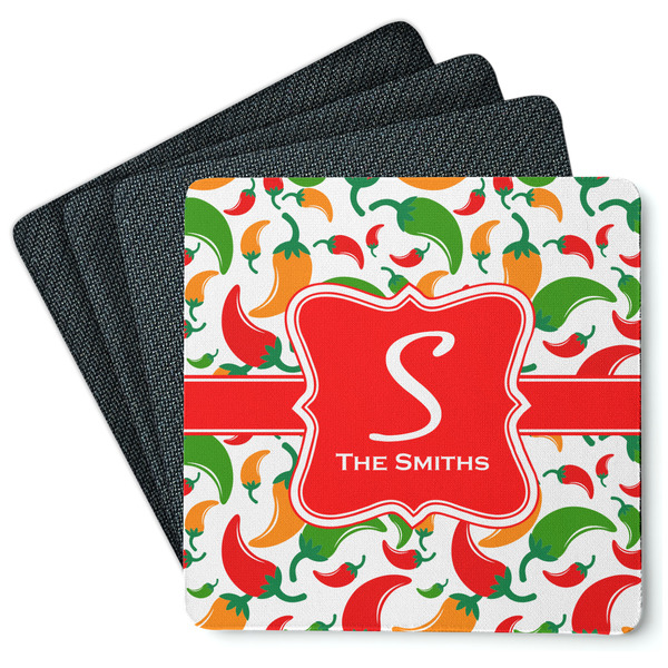 Colored Peppers Coaster Rubber Back - Main