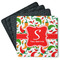 Colored Peppers Square Rubber Backed Coasters - Set of 4 (Personalized)