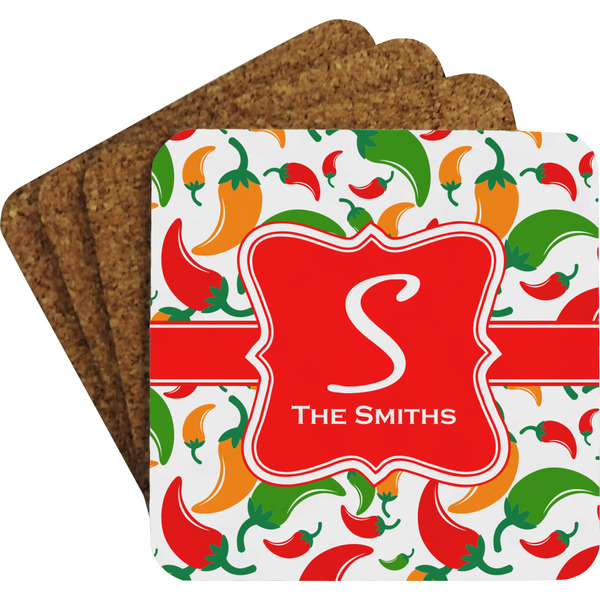 Colored Peppers Coaster Set (Personalized)