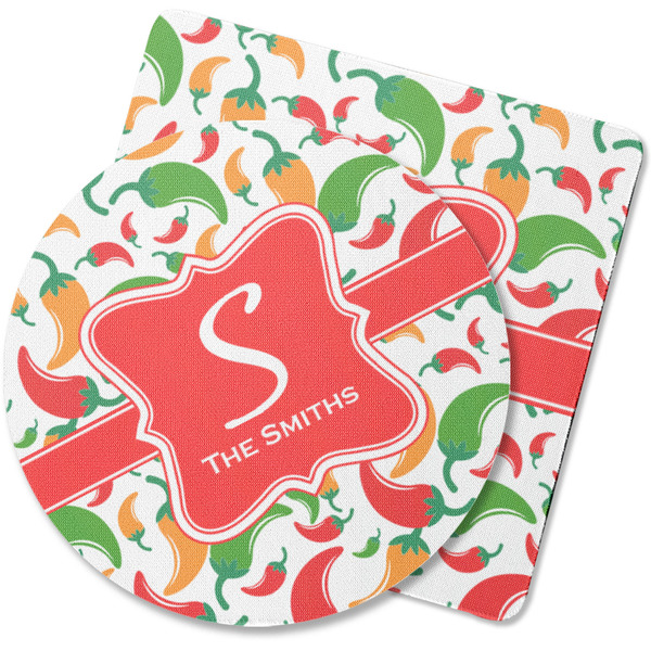 Custom Colored Peppers Rubber Backed Coaster (Personalized)