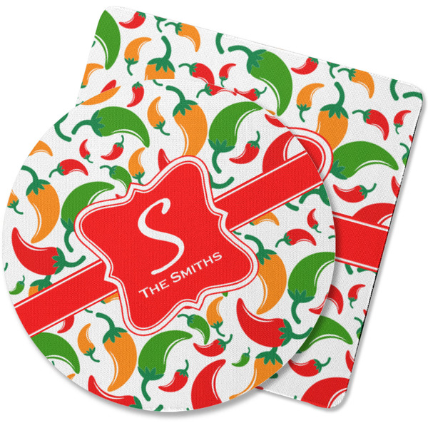 Custom Colored Peppers Rubber Backed Coaster (Personalized)