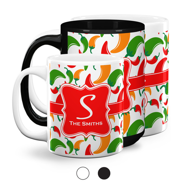 Colored Peppers Coffee Mugs Main