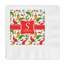Colored Peppers Embossed Decorative Napkins (Personalized)