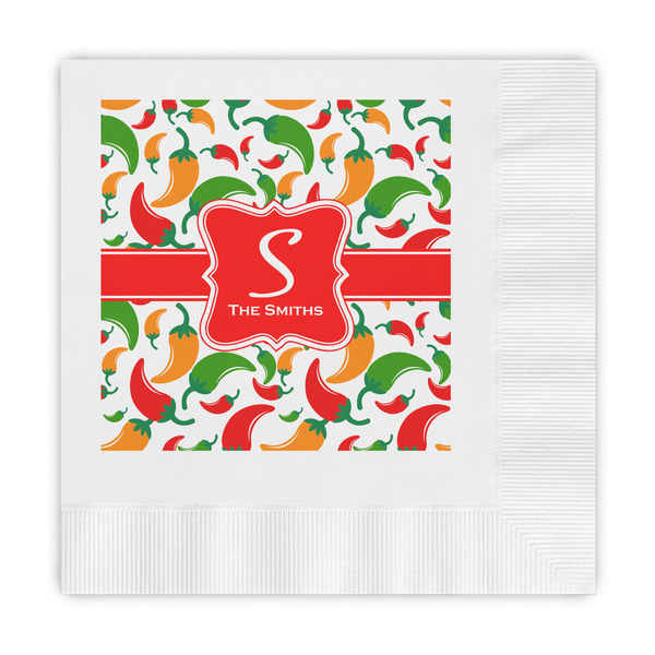 Custom Colored Peppers Embossed Decorative Napkins (Personalized)