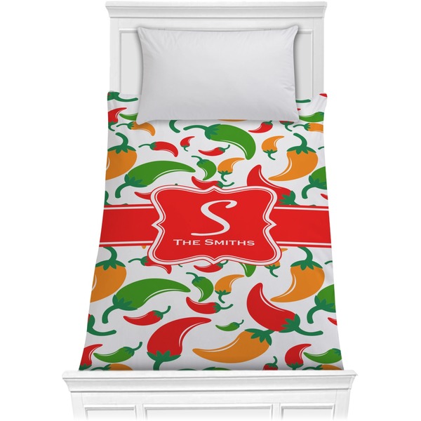 Custom Colored Peppers Comforter - Twin (Personalized)