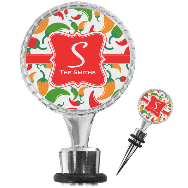 Custom Colored Peppers Wine Bottle Stopper (Personalized)