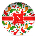Colored Peppers Microwave Safe Plastic Plate - Composite Polymer (Personalized)