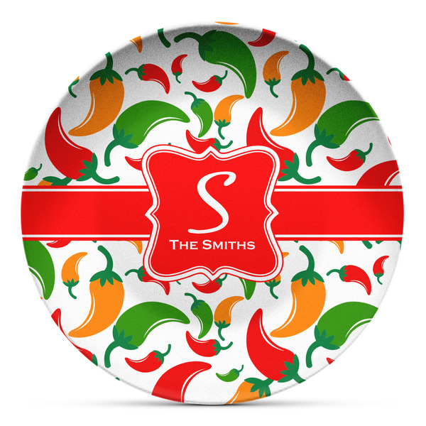 Custom Colored Peppers Microwave Safe Plastic Plate - Composite Polymer (Personalized)