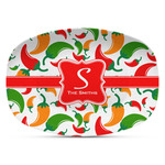 Colored Peppers Plastic Platter - Microwave & Oven Safe Composite Polymer (Personalized)