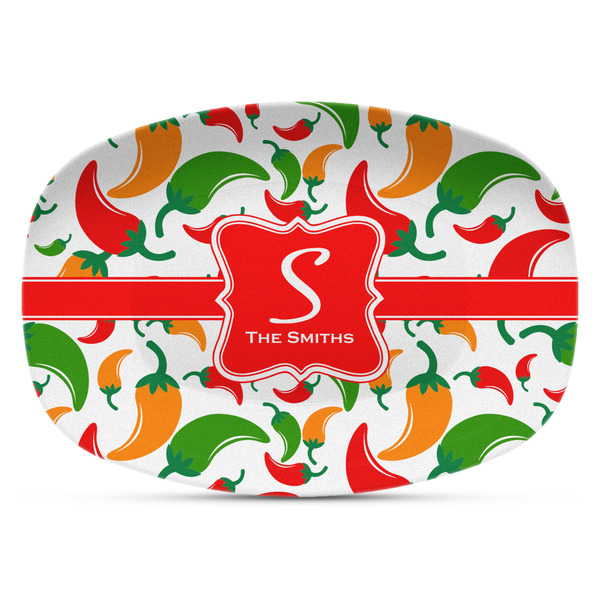 Custom Colored Peppers Plastic Platter - Microwave & Oven Safe Composite Polymer (Personalized)