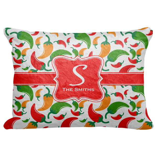 Custom Colored Peppers Decorative Baby Pillowcase - 16"x12" w/ Name and Initial