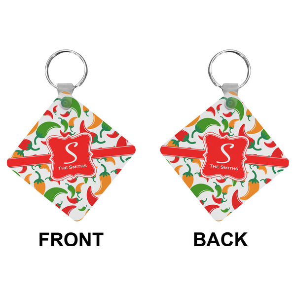 Colored Peppers Diamond Keychain (Front + Back)