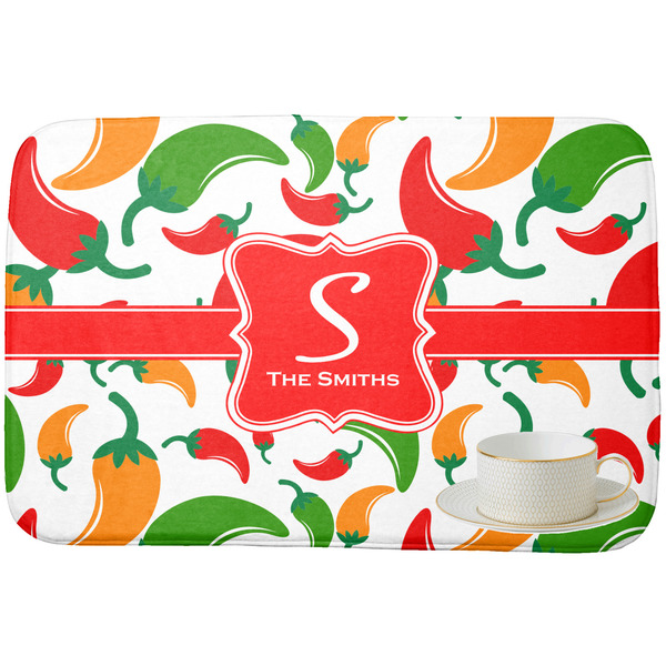 Colored Peppers Dish Drying Mat - with cup