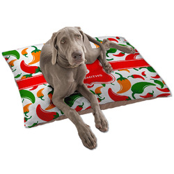 Colored Peppers Dog Bed - Large w/ Name and Initial