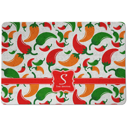 Colored Peppers Dog Food Mat w/ Name and Initial