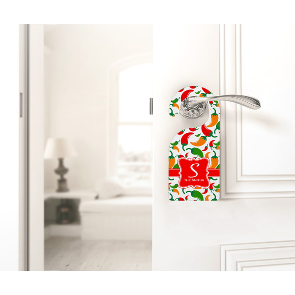 Colored Peppers Door Hanger - LIFESTYLE