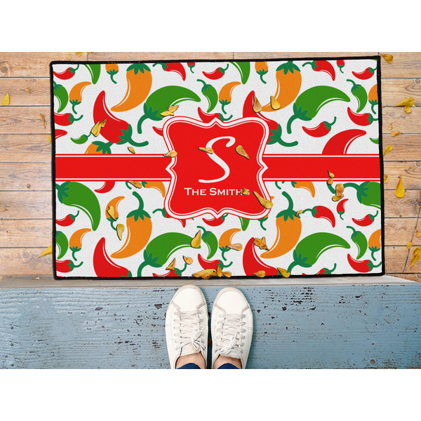 Colored Peppers Door Mat - LIFESTYLE (Med)