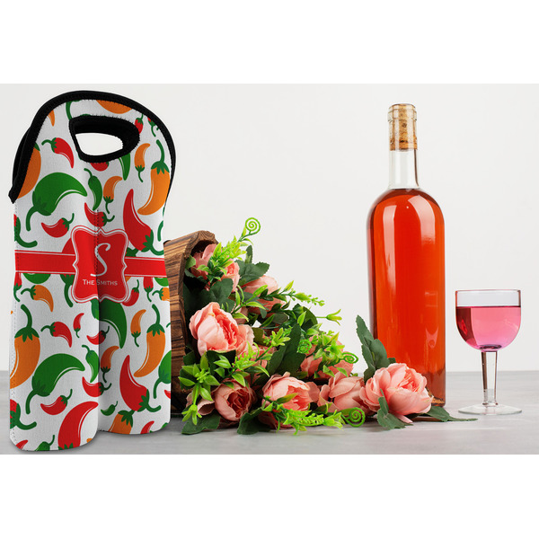 Colored Peppers Double Wine Tote - LIFESTYLE (new)