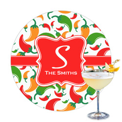 Colored Peppers Printed Drink Topper - 3.25" (Personalized)