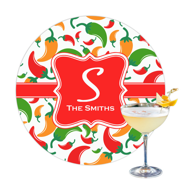 Custom Colored Peppers Printed Drink Topper (Personalized)
