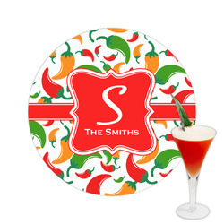 Colored Peppers Printed Drink Topper -  2.5" (Personalized)