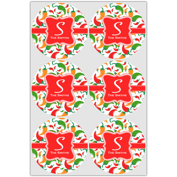 Colored Peppers Drink Topper - XLarge - Set of 6