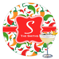 Colored Peppers Printed Drink Topper - 3.5" (Personalized)