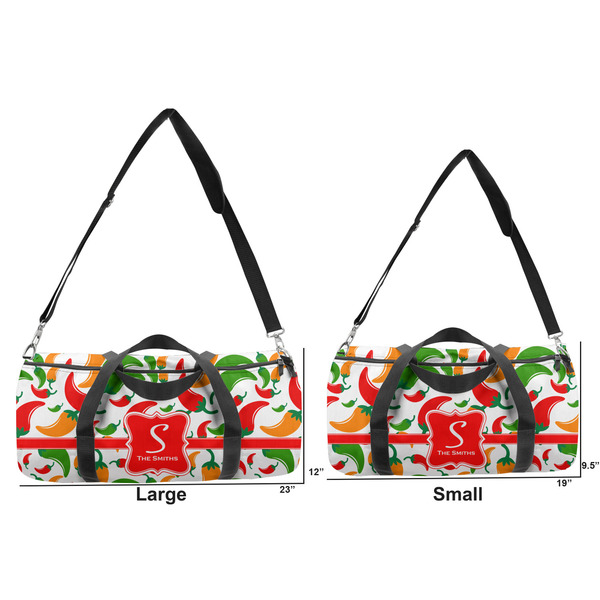 Colored Peppers Duffle Bag Small and Large