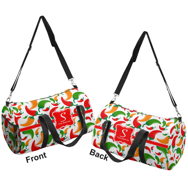 Colored Peppers Duffle bag small front and back sides