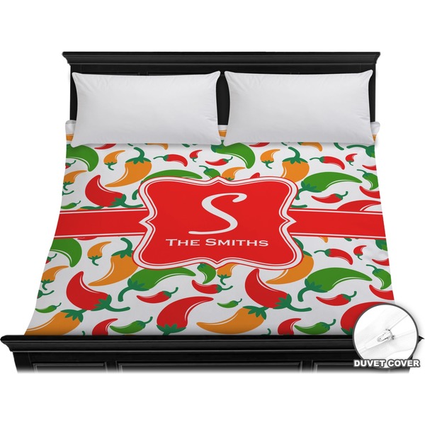 Custom Colored Peppers Duvet Cover - King (Personalized)