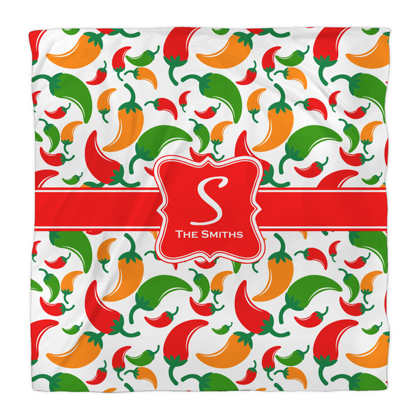 Colored Peppers Duvet Cover - Queen - Front