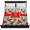 Colored Peppers Duvet Cover - Queen - On Bed - No Prop