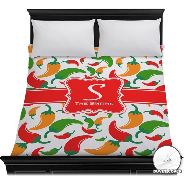 Custom Colored Peppers Duvet Cover - Full / Queen (Personalized)
