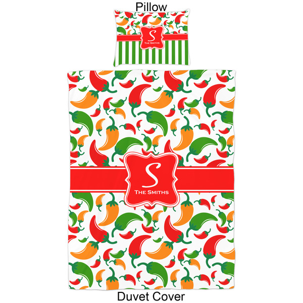 Colored Peppers Duvet Cover Set - Twin - Approval