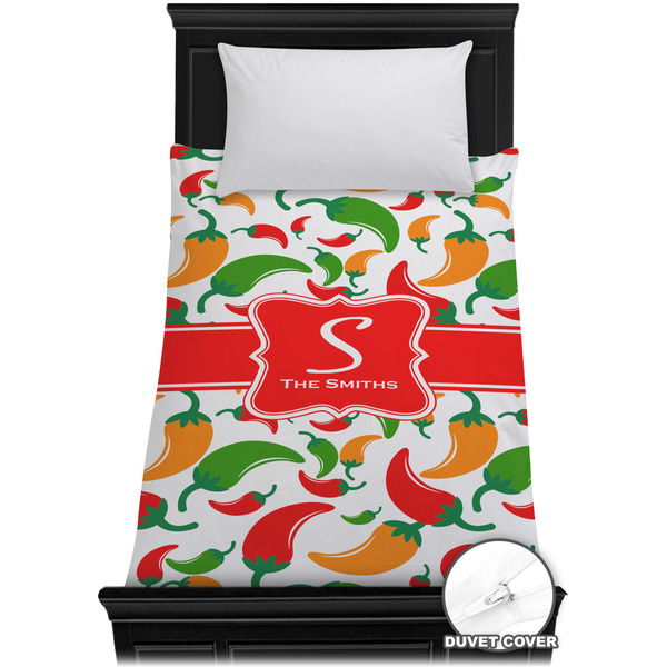 Custom Colored Peppers Duvet Cover - Twin XL (Personalized)