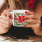 Colored Peppers Espresso Cup - 6oz (Double Shot) LIFESTYLE (Woman hands cropped)