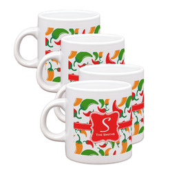 Colored Peppers Single Shot Espresso Cups - Set of 4 (Personalized)