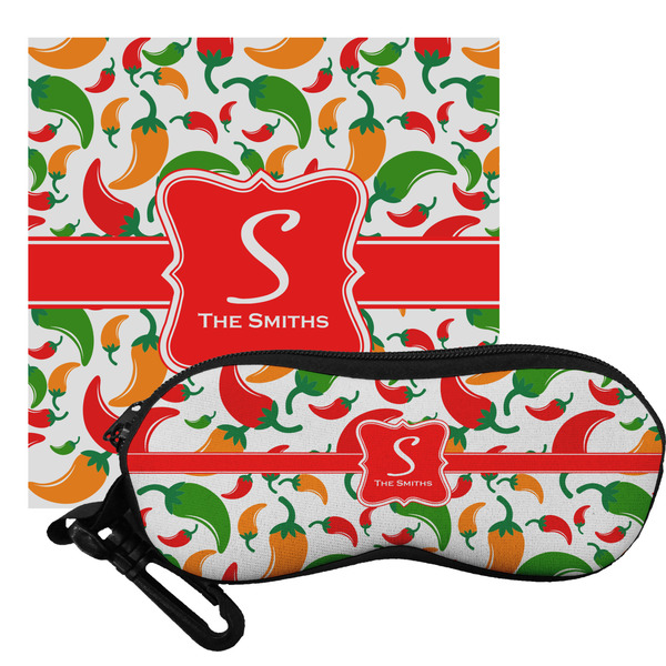 Custom Colored Peppers Eyeglass Case & Cloth (Personalized)