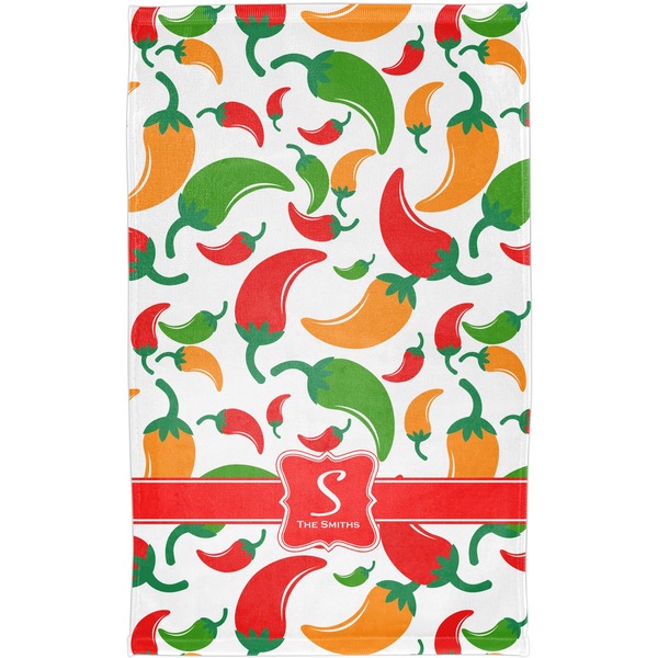 Colored Peppers Finger Tip Towel - Full View