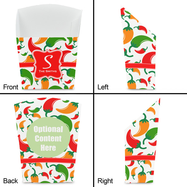 Colored Peppers French Fry Favor Box - Front & Back View