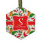 Colored Peppers Frosted Glass Ornament - Hexagon