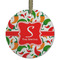 Colored Peppers Frosted Glass Ornament - Round