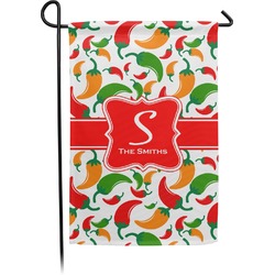 Colored Peppers Small Garden Flag - Double Sided w/ Name and Initial
