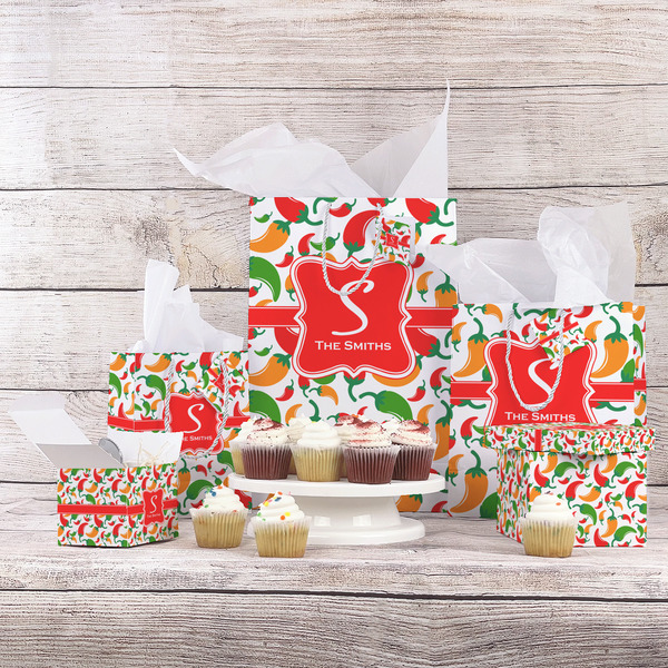 Colored Peppers Gift Bags - In Context