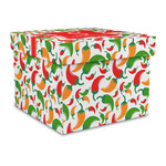 Colored Peppers Gift Box with Lid - Canvas Wrapped - Large (Personalized)