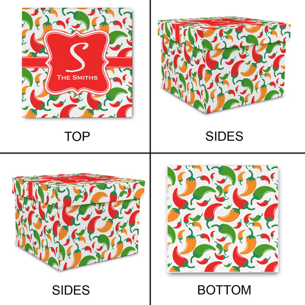 Colored Peppers Gift Boxes with Lid - Canvas Wrapped - Medium - Approval
