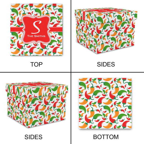 Colored Peppers Gift Boxes with Lid - Canvas Wrapped - X-Large - Approval