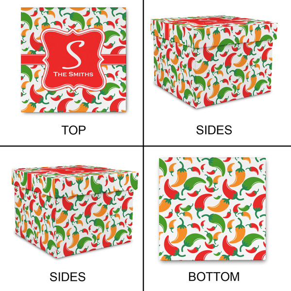 Colored Peppers Gift Boxes with Lid - Canvas Wrapped - XX-Large - Approval